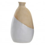 Vase Graphik Blanc et Beige en Grs - 23 cm