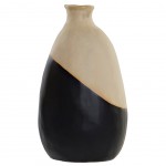 Vase Graphik Noir et Beige en Grès - 23 cm