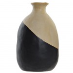 Vase Graphik Noir et Beige en Grs - 18 cm