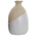 Vase Graphik Blanc et Beige en Grès - 18 cm