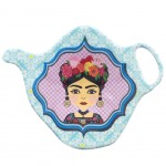 Repose sachet de th Frida Khalo mlamine - Bleu ciel et blanc