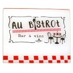 Dessous de plat en verre Blanc Au Bistrot 20 x 20 cm