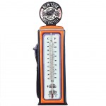 Pompe à essence Thermomètre en métal 47 cm - Orange
