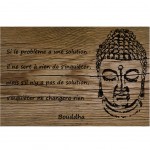 Plaque mtal Citation Bouddha  "La solution" - 30.5 x 20 cm