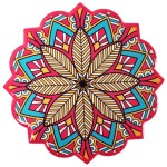 2 dessous de verres Mandala  - Cramique et Lige - Rouge