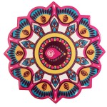 2 dessous de verres Mandala  - Cramique et Lige - Rose