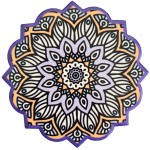 2 dessous de verres Mandala  - Cramique et Lige - Violet