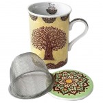 Tisanire Arbre de vie en porcelaine - Jaune et Marron