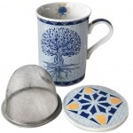 Tisanire Arbre de vie en porcelaine - Bleu