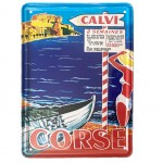 Petite plaque mtallique Corse - Calvi - 21 x 15 cm