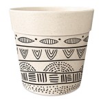 Cache Pot en Fibre de Bambou - beige et noir