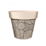 Cache Pot en Fibre de Bambou - Cercles  pois - 13.5 cm