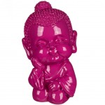 Tirelire Petit Moine bouddhiste en rsine Rose