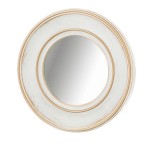 Petit Miroir mural Blanc et Or - 24 cm