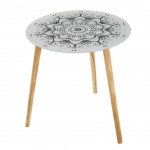 Guridon Table d'appoint Mandala en verre