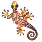 Dcoration murale Salamandre en mtal et verre 22 cm