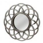 Miroir rond argent 25 cm