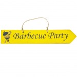 Pancarte en bois - Barbecue Party - Jaune Moutarde