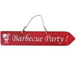 Pancarte en bois - Barbecue Party - Rouge