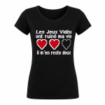 T-shirt Les jeux Vid�o ont ruin� ma vie Noir XS