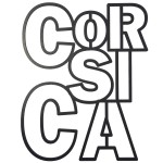 Pancarte ajoure et dcoupe au laser - Corsica - Noir