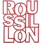 Pancarte ajoure et dcoupe au laser - Roussillon - Rouge