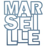Pancarte ajoure et dcoupe au laser - Marseille - Bleu
