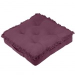Coussin de sol uni en coton 45 x 45 x 10 cm - Prague Cassis