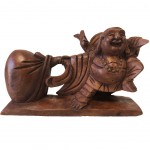 Figurine Bouddha de L'Abondance - en bois 20 cm