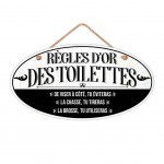Plaque de porte - Règles d'Or des Toilettes