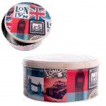 Boite London Pictures en mtal ronde 17 x 7.5 cm