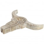 Vide poche Boho Tte de Buffle en bois sculpt 27 cm