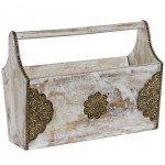 Porte-journaux en bois de manguier finitions en laiton