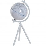 Globe Terrestre décoratif sur trépied - 36 cm Blanc