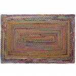 Tapis Ethnique en Jute et Coton tress 200 x 290 cm