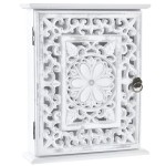 Boite  cls de style oriental en bois patin blanc