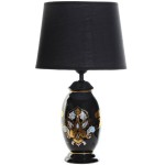 Lampe florale noire en Grs - 43 cm