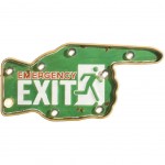 Panneau lumineux Emergency Exit en forme de main - 44 cm