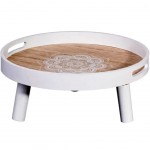 Plateau Mandala Ethnique en bois 38 cm, sur pied