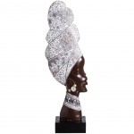 Figurine Buste Africaine en résine patinée 44 cm