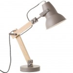 Lampe  Flexo en mtal Gris et bois - 43 cm