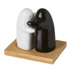 Salire et poivrire Blanche et noire - Socle de bois