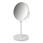 Miroir Double rond blanc sur Pied