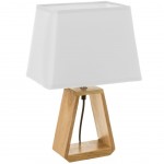 Lampe bois naturel et blanche Esprit Scandinave 41 cm