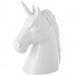 Tirelire Licorne en cramique blanche