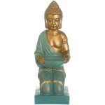 Bouddha turquoise et or 37 cm