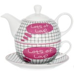 Petite thire goste en porcelaine 0.25 L - Love rose