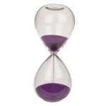 Sablier de cuisine en verre avec sable violet 5 minutes