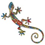Dcoration murale Salamandre en rsine colore 22 cm