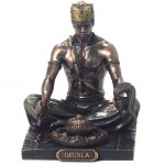 Figurine Oggun Dieu de la Guerre en rsine aspect bronze 23 cm